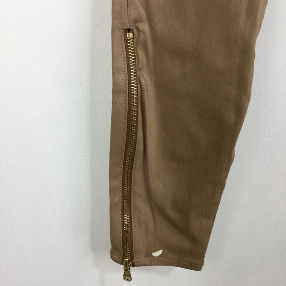 L'agence Womens Sabine Skinny  Maigre Cappuccino Coated Zip Ankle Jeans Brown 26 - Picture 4 of 8